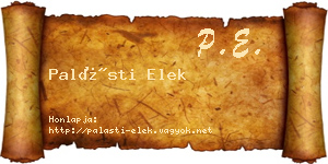 Palásti Elek névjegykártya